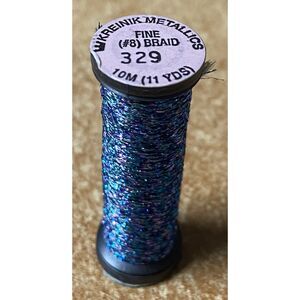 Kreinik #8 Fine Braid Metallic Thread - 10m - 329 Bahama Blue